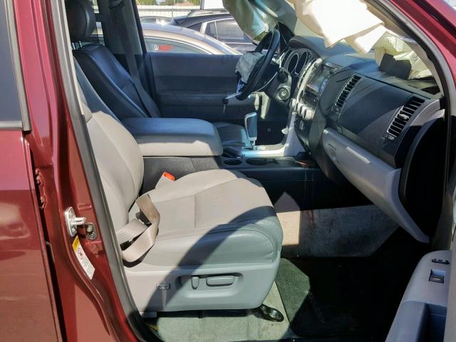 5TDBY68A78S010180 - 2008 TOYOTA SEQUOIA LI BURGUNDY photo 5