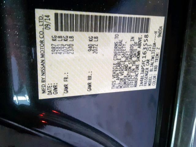 1N4BL3AP5FC163558 - 2015 NISSAN ALTIMA 3.5 BLUE photo 10