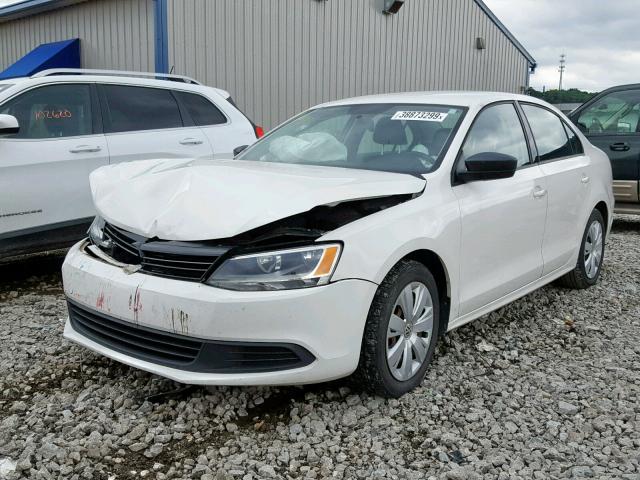 3VW2K7AJ4CM392112 - 2012 VOLKSWAGEN JETTA BASE WHITE photo 2