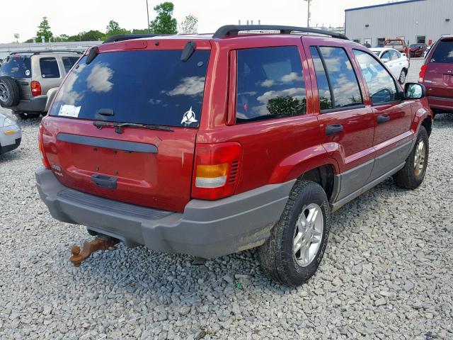 1J4GW48S42C162607 - 2002 JEEP GRAND CHER RED photo 4