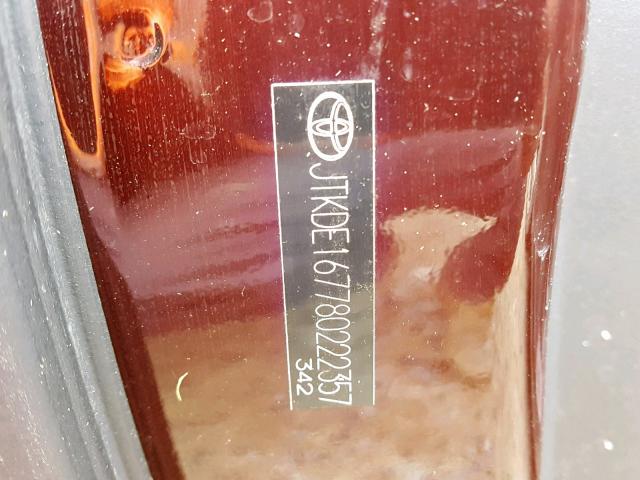 JTKDE167780222357 - 2008 TOYOTA SCION TC იასამნისფერი ფოტო 10