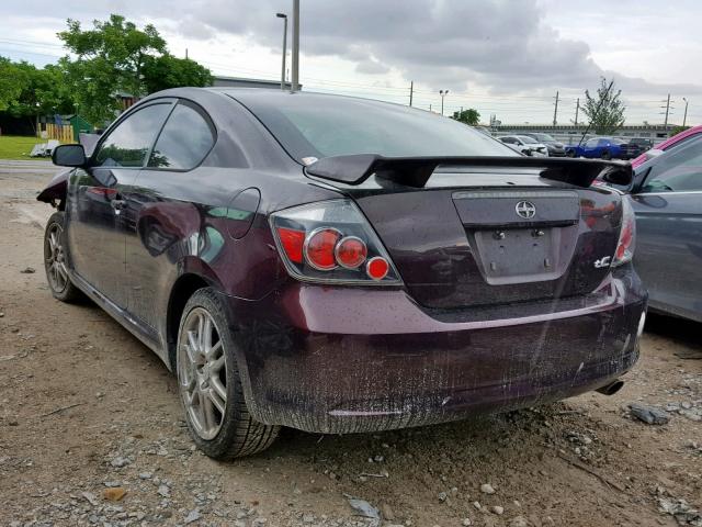 JTKDE167780222357 - 2008 TOYOTA SCION TC იასამნისფერი ფოტო 3
