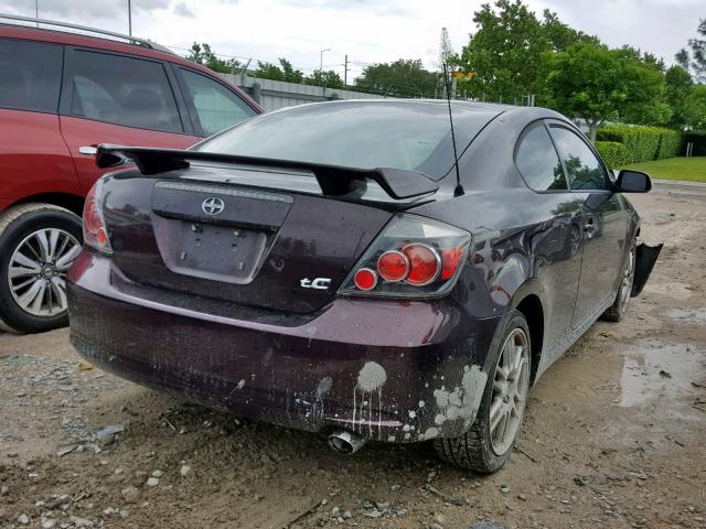 JTKDE167780222357 - 2008 TOYOTA SCION TC იასამნისფერი ფოტო 4