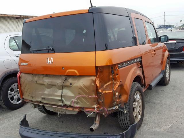 5J6YH187X7L000187 - 2007 HONDA ELEMENT EX ORANGE photo 4