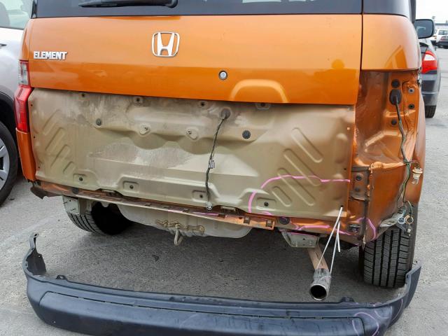 5J6YH187X7L000187 - 2007 HONDA ELEMENT EX ORANGE photo 9