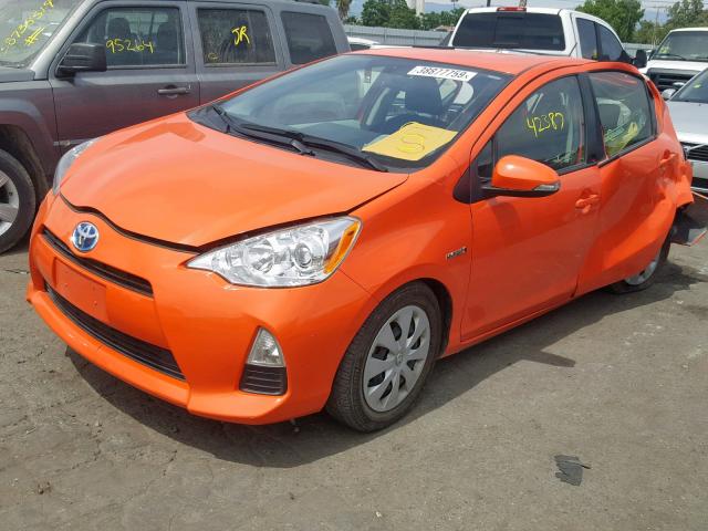 JTDKDTB36D1047877 - 2013 TOYOTA PRIUS C ORANGE photo 2