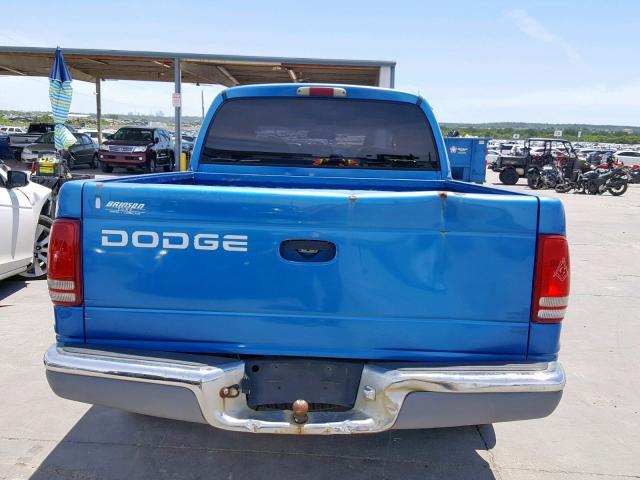 1B7GL2AN2YS742542 - 2000 DODGE DAKOTA QUA BLUE photo 9