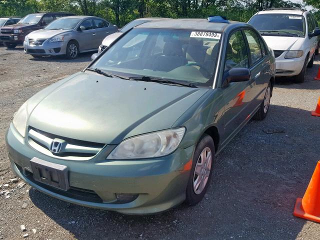 2HGES16354H570831 - 2004 HONDA CIVIC DX V GREEN photo 2