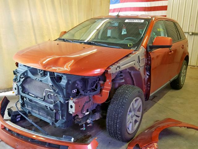 2FMDK48C98BA13515 - 2008 FORD EDGE SEL ORANGE photo 2