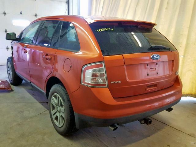 2FMDK48C98BA13515 - 2008 FORD EDGE SEL ORANGE photo 3