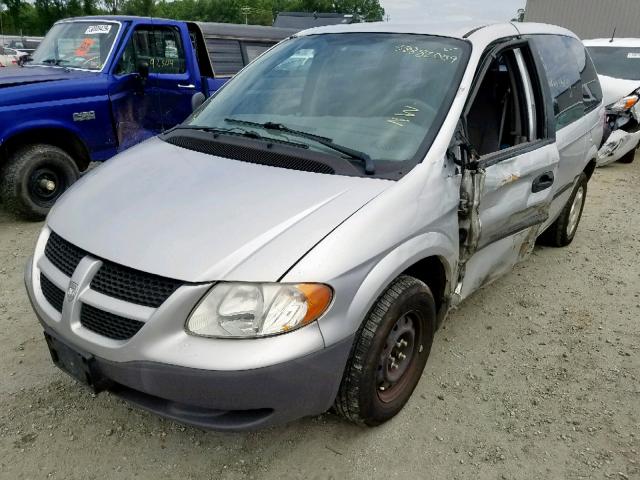 1B4GP25372B695980 - 2002 DODGE CARAVAN SE SILVER photo 2