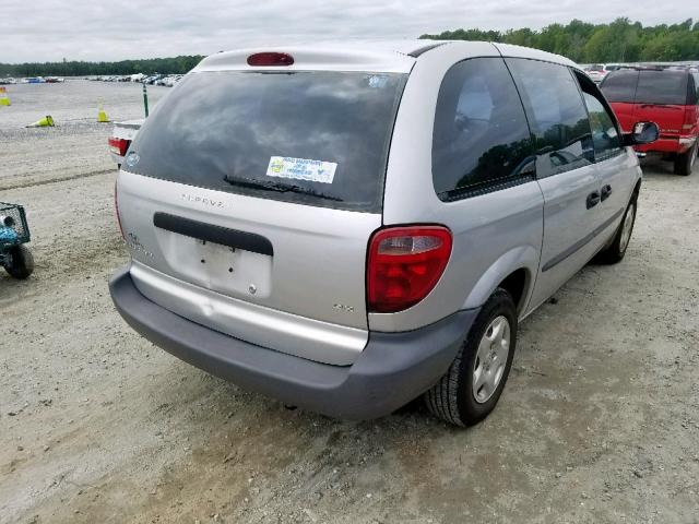 1B4GP25372B695980 - 2002 DODGE CARAVAN SE SILVER photo 4