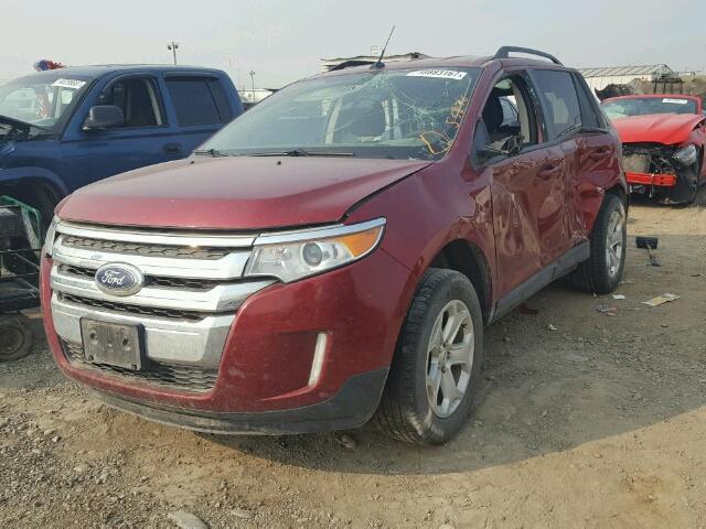 2FMDK4JC2DBC12944 - 2013 FORD EDGE SEL RED photo 2