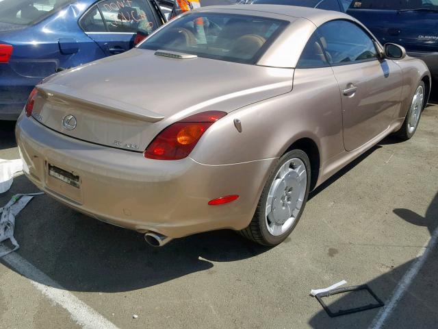 JTHFN48YX40051622 - 2004 LEXUS SC 430 BEIGE photo 4