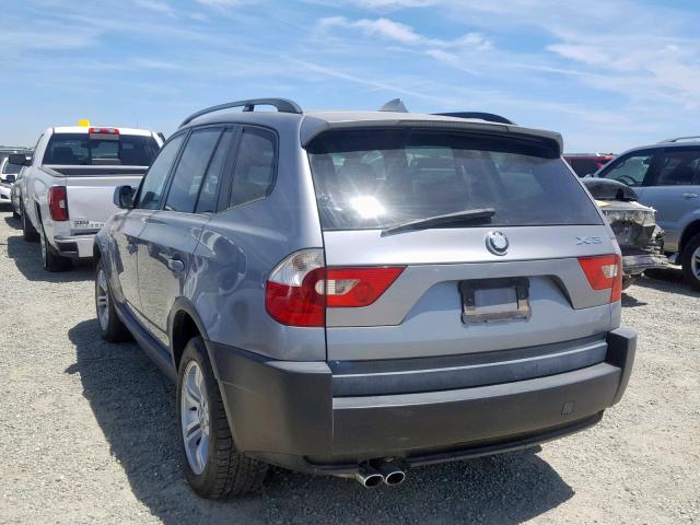 WBXPA934X4WC33696 - 2004 BMW X3 3.0I SILVER photo 3