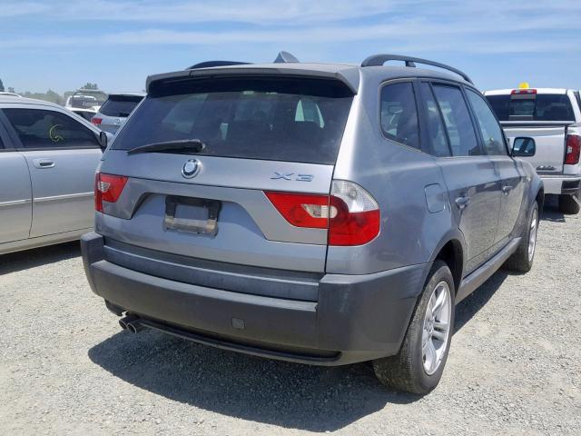 WBXPA934X4WC33696 - 2004 BMW X3 3.0I SILVER photo 4