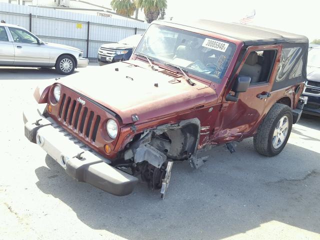 1J4FA54179L763419 - 2009 JEEP WRANGLER S MAROON photo 2