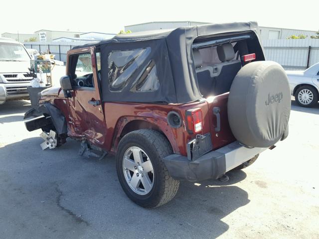 1J4FA54179L763419 - 2009 JEEP WRANGLER S MAROON photo 3