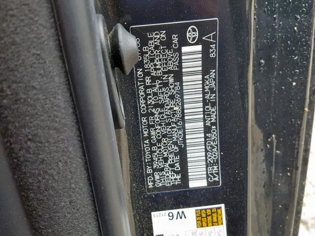 JTKDE167880269784 - 2008 TOYOTA SCION TC BLACK photo 10