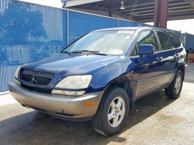 JTJGF10U920125780 - 2002 LEXUS RX 300 BLUE photo 2