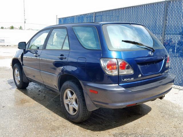 JTJGF10U920125780 - 2002 LEXUS RX 300 BLUE photo 3