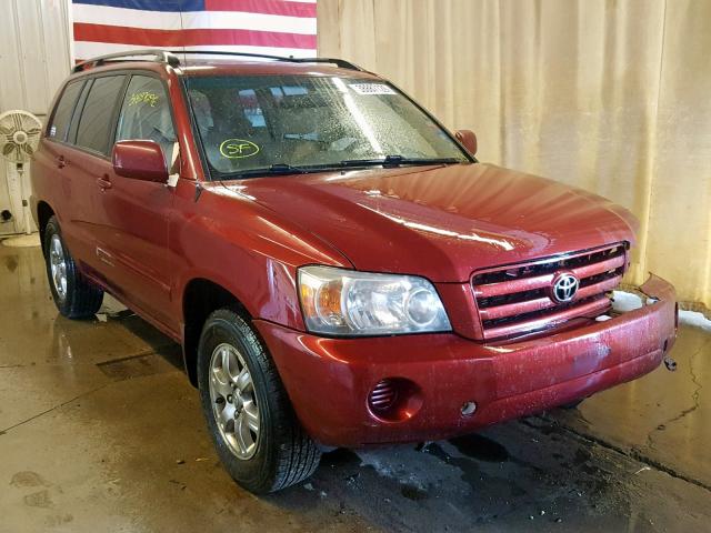 JTEDP21A850065231 - 2005 TOYOTA HIGHLANDER MAROON photo 1