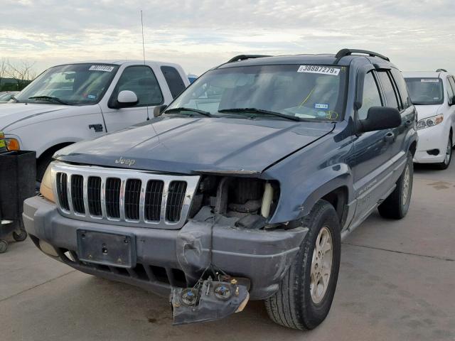 1J4GX38S92C150704 - 2002 JEEP GRAND CHER BLUE photo 2