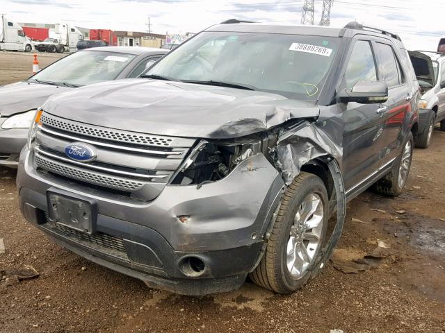 1FMHK8F89BGA41838 - 2011 FORD EXPLORER L GRAY photo 2