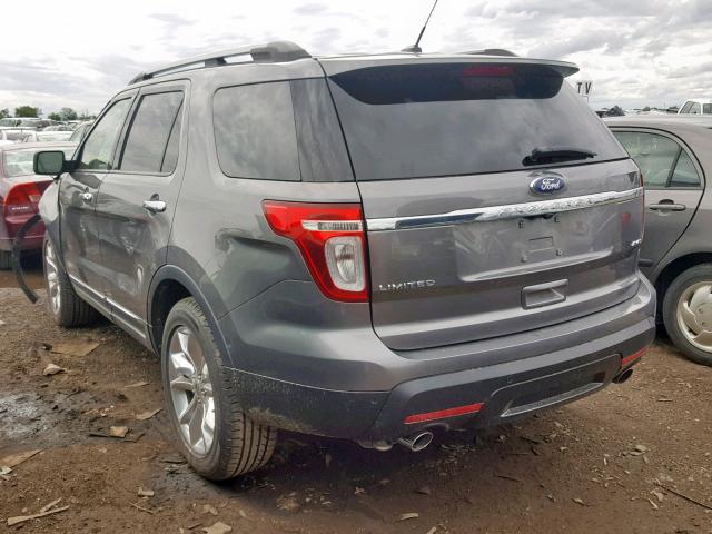 1FMHK8F89BGA41838 - 2011 FORD EXPLORER L GRAY photo 3