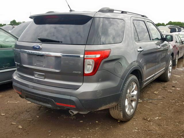 1FMHK8F89BGA41838 - 2011 FORD EXPLORER L GRAY photo 4