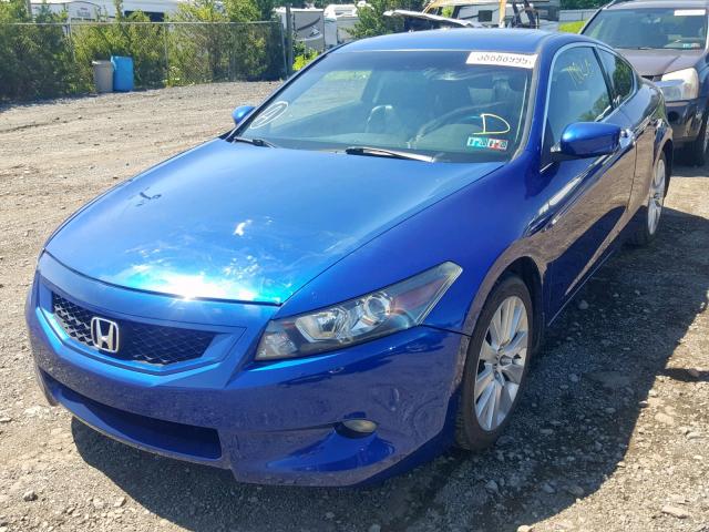 1HGCS21868A015004 - 2008 HONDA ACCORD EXL BLUE photo 2