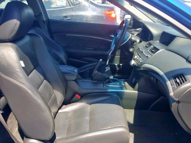 1HGCS21868A015004 - 2008 HONDA ACCORD EXL BLUE photo 5