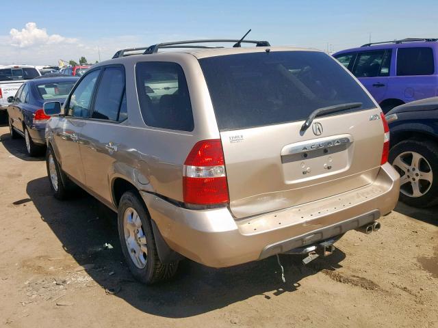 2HNYD18292H540698 - 2002 ACURA MDX GOLD photo 3