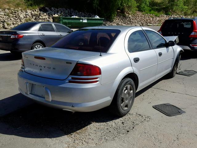 1B3EL36T14N341658 - 2004 DODGE STRATUS SE SILVER photo 4