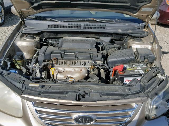 KNAFE121X75411844 - 2007 KIA SPECTRA EX TAN photo 7