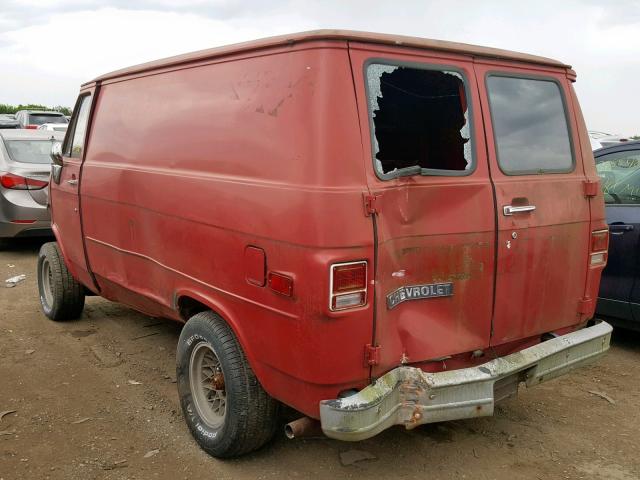 CGD15A4143087 - 1980 CHEVROLET G10 RED photo 3