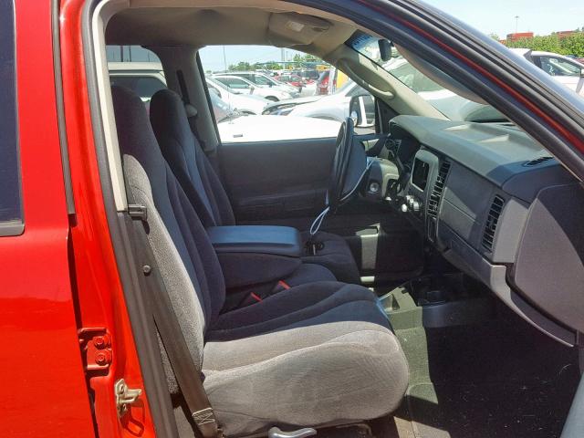 1D7HG48K74S590788 - 2004 DODGE DAKOTA QUA RED photo 5