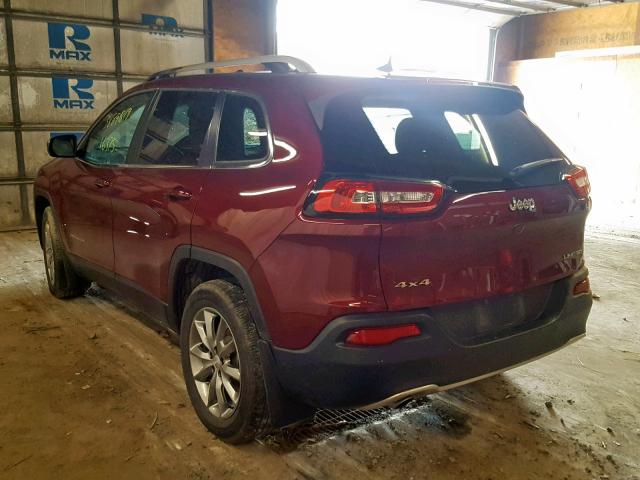 1C4PJMDB3JD608538 - 2018 JEEP CHEROKEE L MAROON photo 3