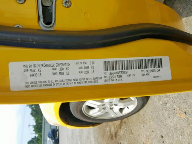 1B3HB48B47D536657 - 2007 DODGE CALIBER SX YELLOW photo 10