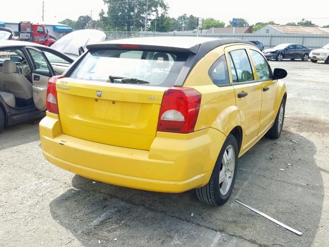 1B3HB48B47D536657 - 2007 DODGE CALIBER SX YELLOW photo 4