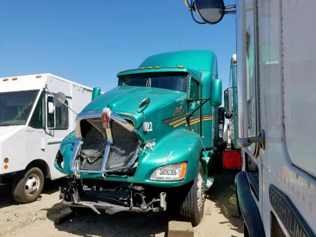 1XKAD49X7BJ289556 - 2011 KENWORTH CONSTRUCTI GREEN photo 2