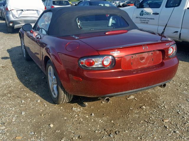 JM1NC25F070130893 - 2007 MAZDA MX-5 MIATA RED photo 3