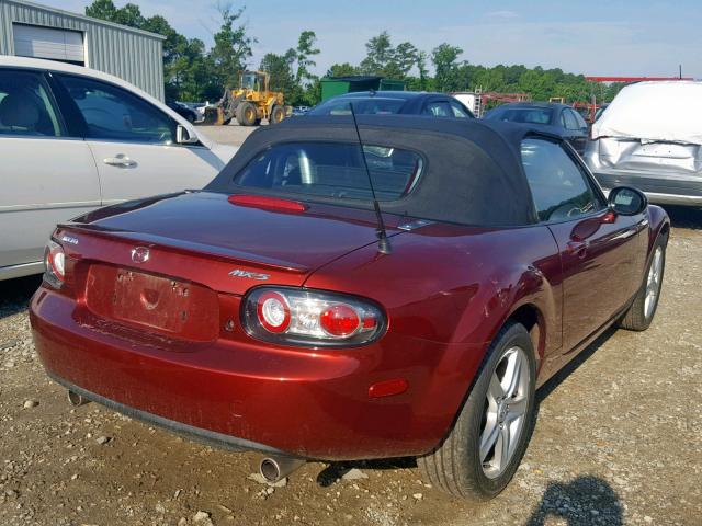 JM1NC25F070130893 - 2007 MAZDA MX-5 MIATA RED photo 4