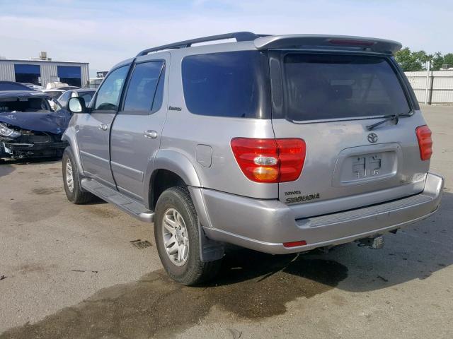 5TDBT48A72S081731 - 2002 TOYOTA SEQUOIA LI SILVER photo 3