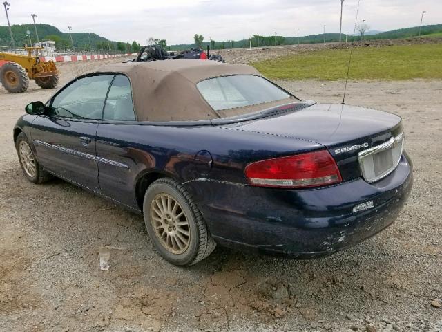 1C3EL55RX4N103487 - 2004 CHRYSLER SEBRING LX BLUE photo 3