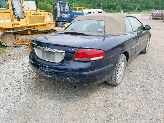 1C3EL55RX4N103487 - 2004 CHRYSLER SEBRING LX BLUE photo 4