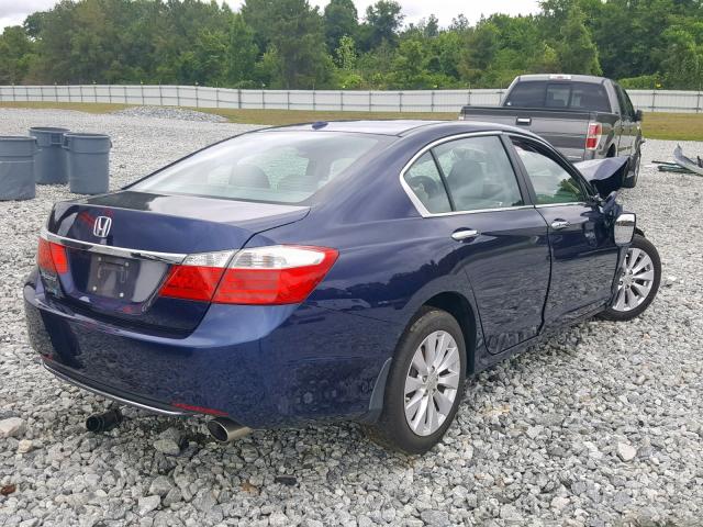 1HGCR2F84DA022175 - 2013 HONDA ACCORD EXL BLUE photo 4