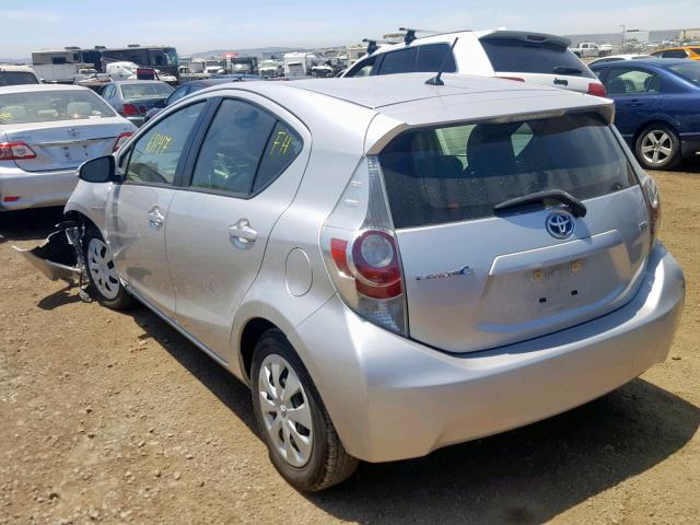 JTDKDTB33E1562630 - 2014 TOYOTA PRIUS C SILVER photo 3