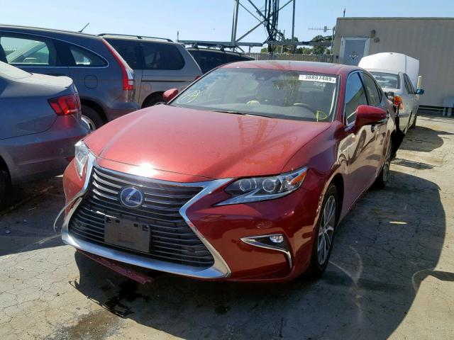 JTHBW1GG1H2150908 - 2017 LEXUS ES 300H RED photo 2