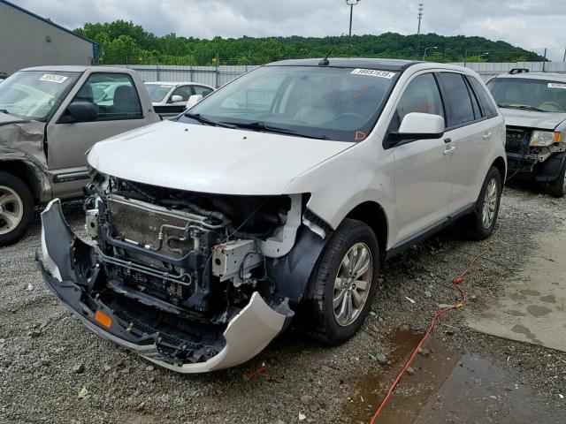 2FMDK3JC7ABB12568 - 2010 FORD EDGE SEL WHITE photo 2